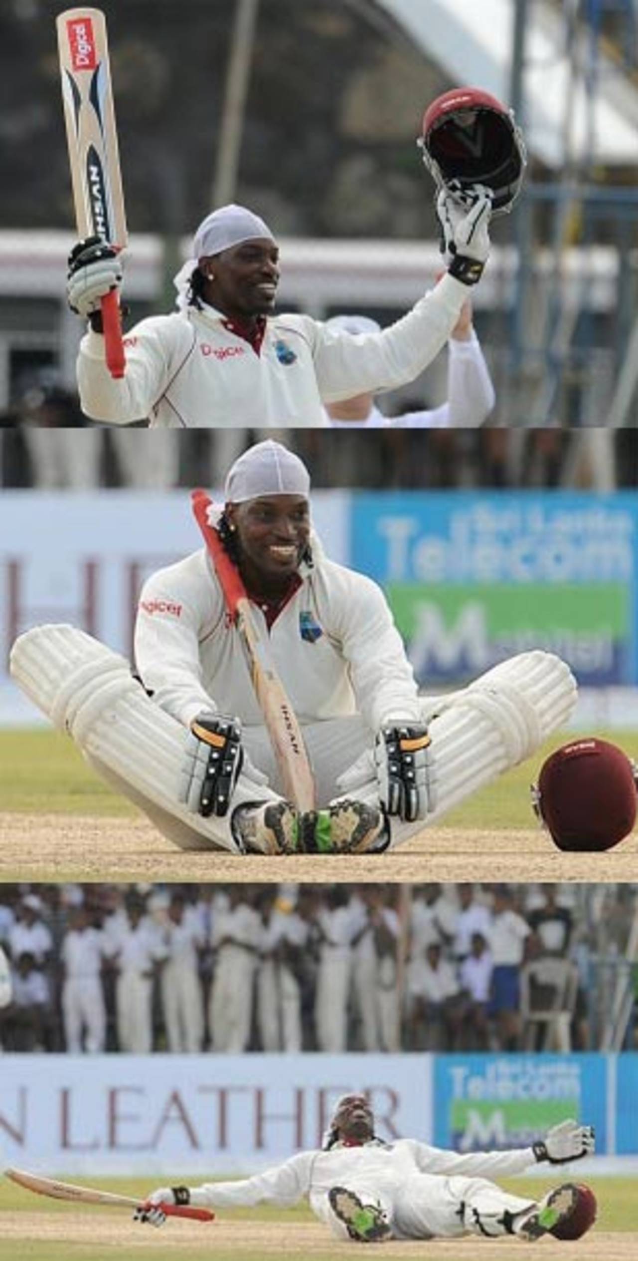 Chris Gayle on reaching his hundred, Sri Lanka v West Indies, 1st Test, Galle, 1st day, November 15, 2010