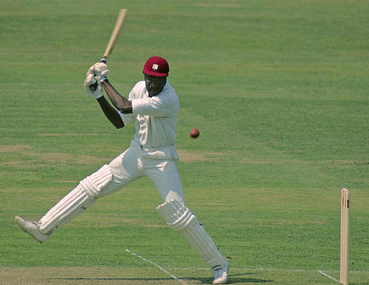 Clive Lloyd slashes hard during his century, Australia v West Indies, Final, Lord's, World Cup 1975, June 21, 1975