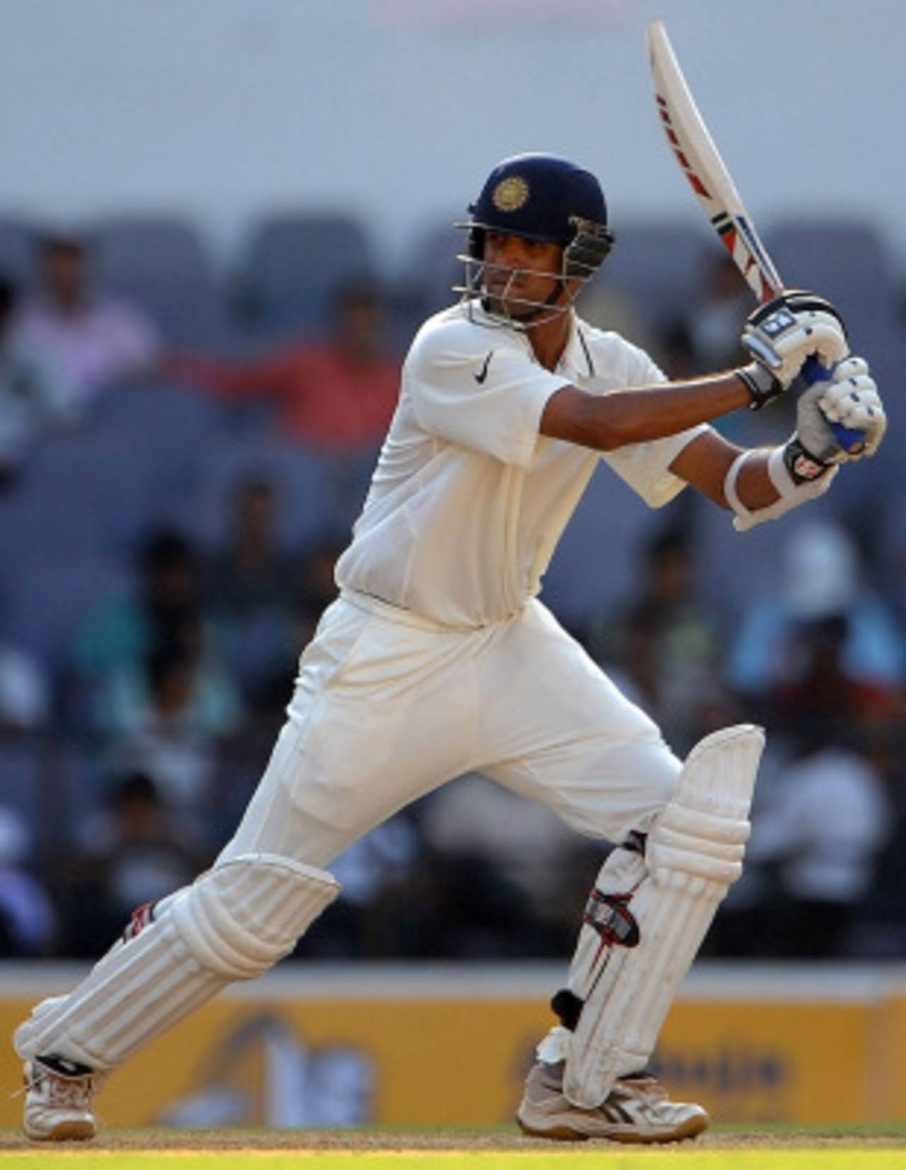 Rahul Dravid plays a square drive, India v New Zealand, 3rd Test, Nagpur, 2nd day, November 21, 2010