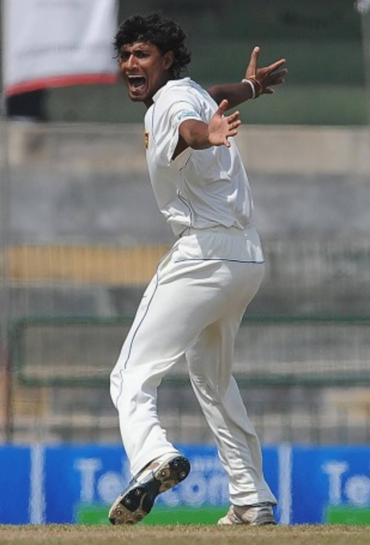 Suranga Lakmal dismissed Chris Gayle for his first Test wicket, Sri Lanka v West Indies, 2nd Test, Premadasa Stadium, Colombo, 3rd day, November 25, 2010
