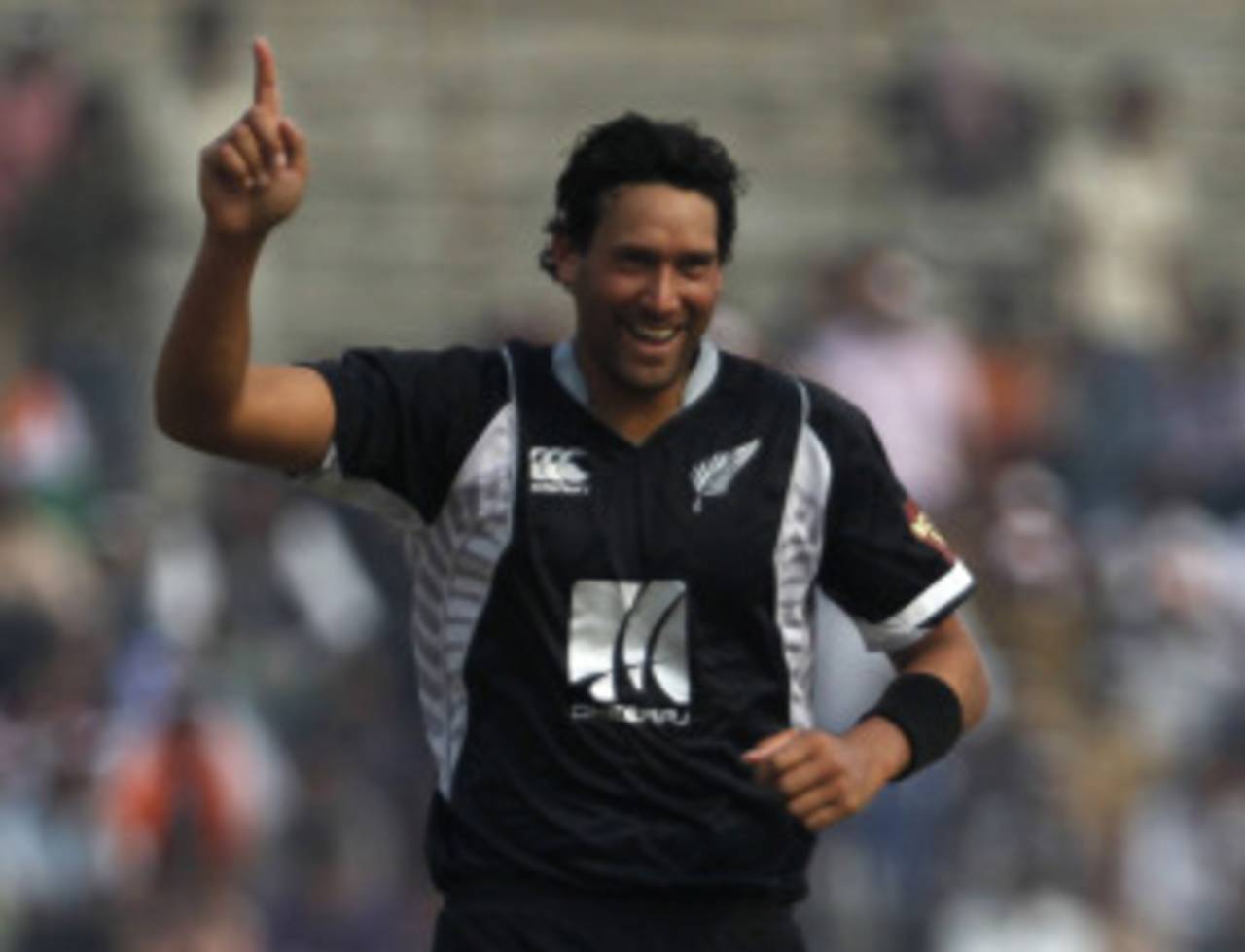 Daryl Tuffey after dismissing M Vijay, India v New Zealand, 1st ODI, Guwahati, November 28, 2010
