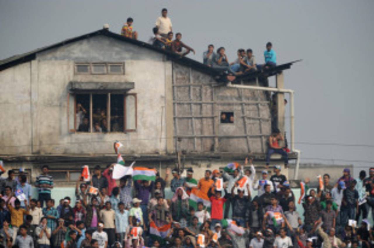 Fans take in the first match in Guwahati for two years, India v New Zealand, 1st ODI, Guwahati, November 28, 2010