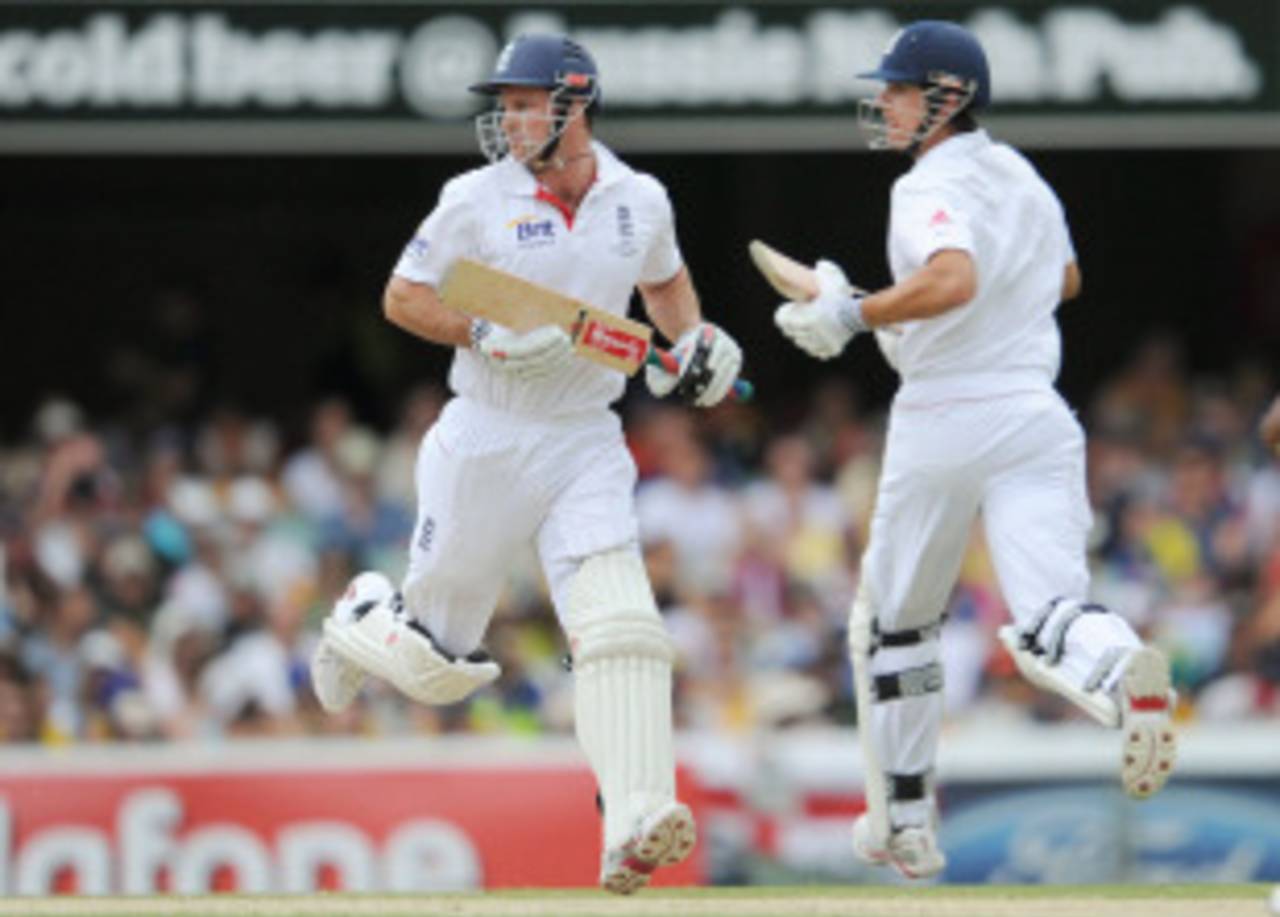 Alastair Cook and Andrew Strauss nearly wiped out England's first-innings deficit of 221 themselves at the Gabba&nbsp;&nbsp;&bull;&nbsp;&nbsp;AFP