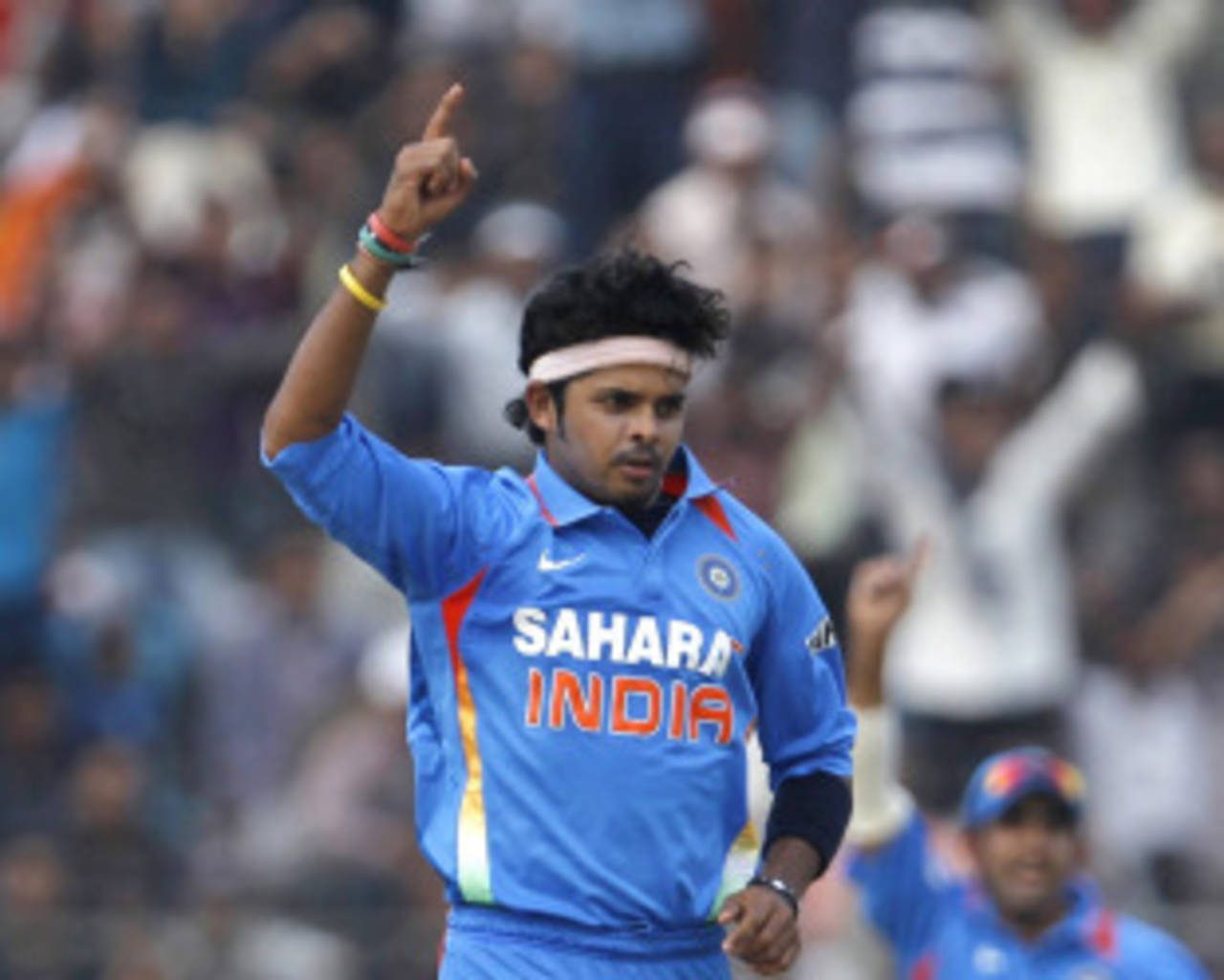 Sreesanth confirmed the victory by taking the final two wickets, India v New Zealand, 1st ODI, Guwahati, November 28, 2010