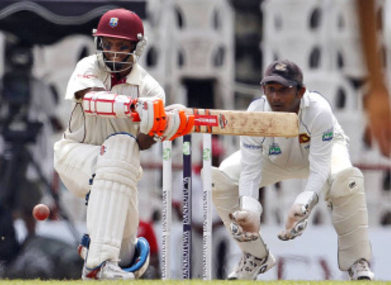Shivnarine Chanderpaul made 54 before he was dismissed, Sri Lanka v West Indies, 3rd Test, Pallekele, 2nd day, December 2, 2010
