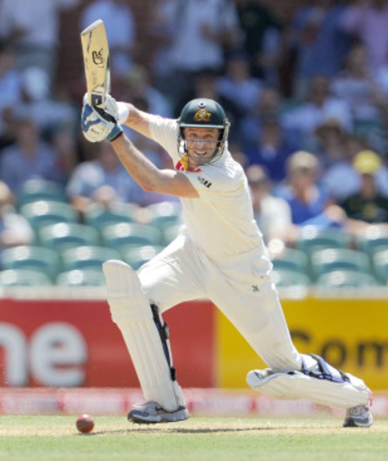 Michael Hussey was in prime form as he tried to rescue Australia with a positive half-century, Australia v England, 2nd Test, Adelaide, December 3, 2010