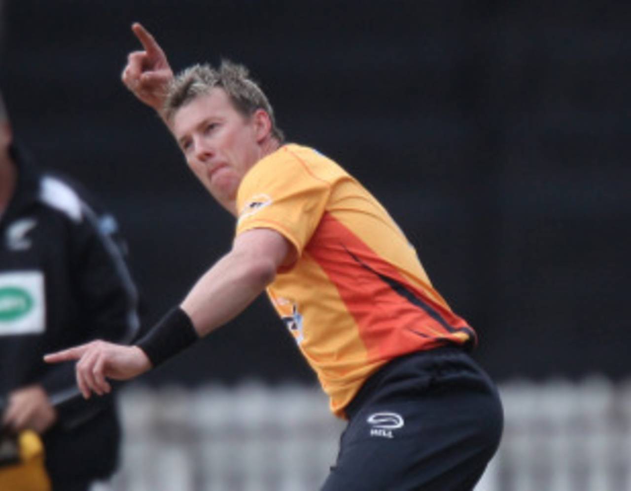 Brett Lee took one wicket but was smashed for 33 runs in three overs, Wellington v Auckland, HRV Cup, Wellington, December 14, 2010 
