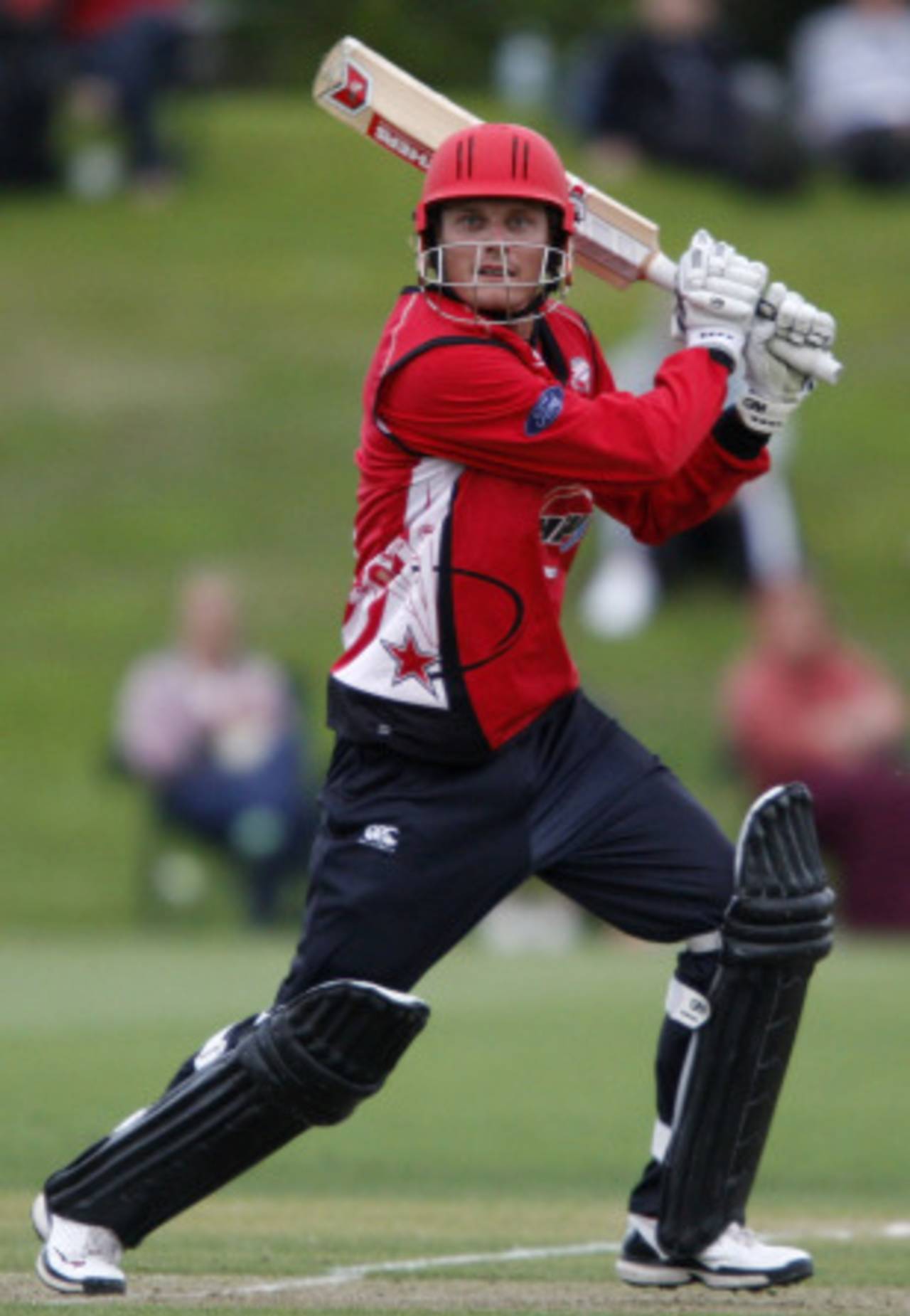 Rob Nicol plays one square on the off side during his 75, Canterbury v Otago, Christchurch, HRV Cup 2010-11, December 15, 2010