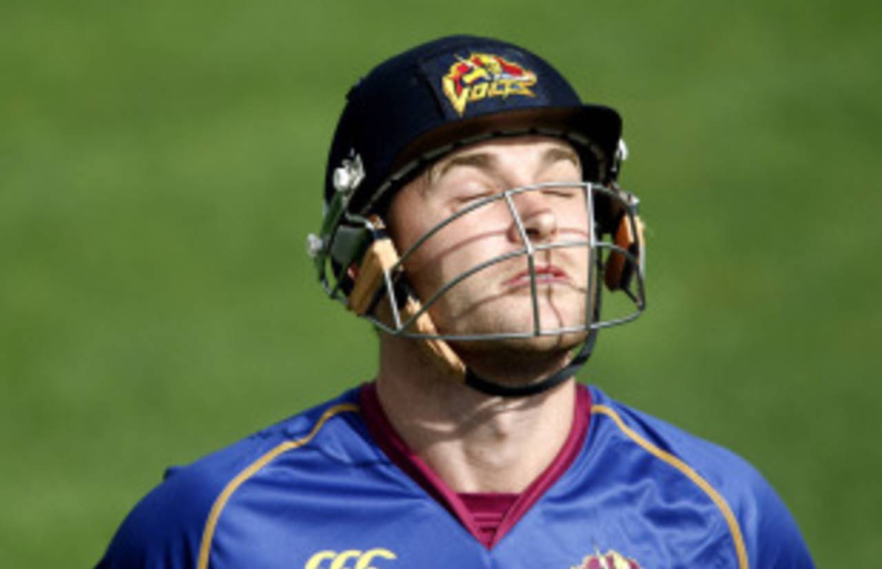Brendon McCullum reacts to being dismissed, Canterbury v Otago, Christchurch, HRV Cup 2010-11, December 15, 2010