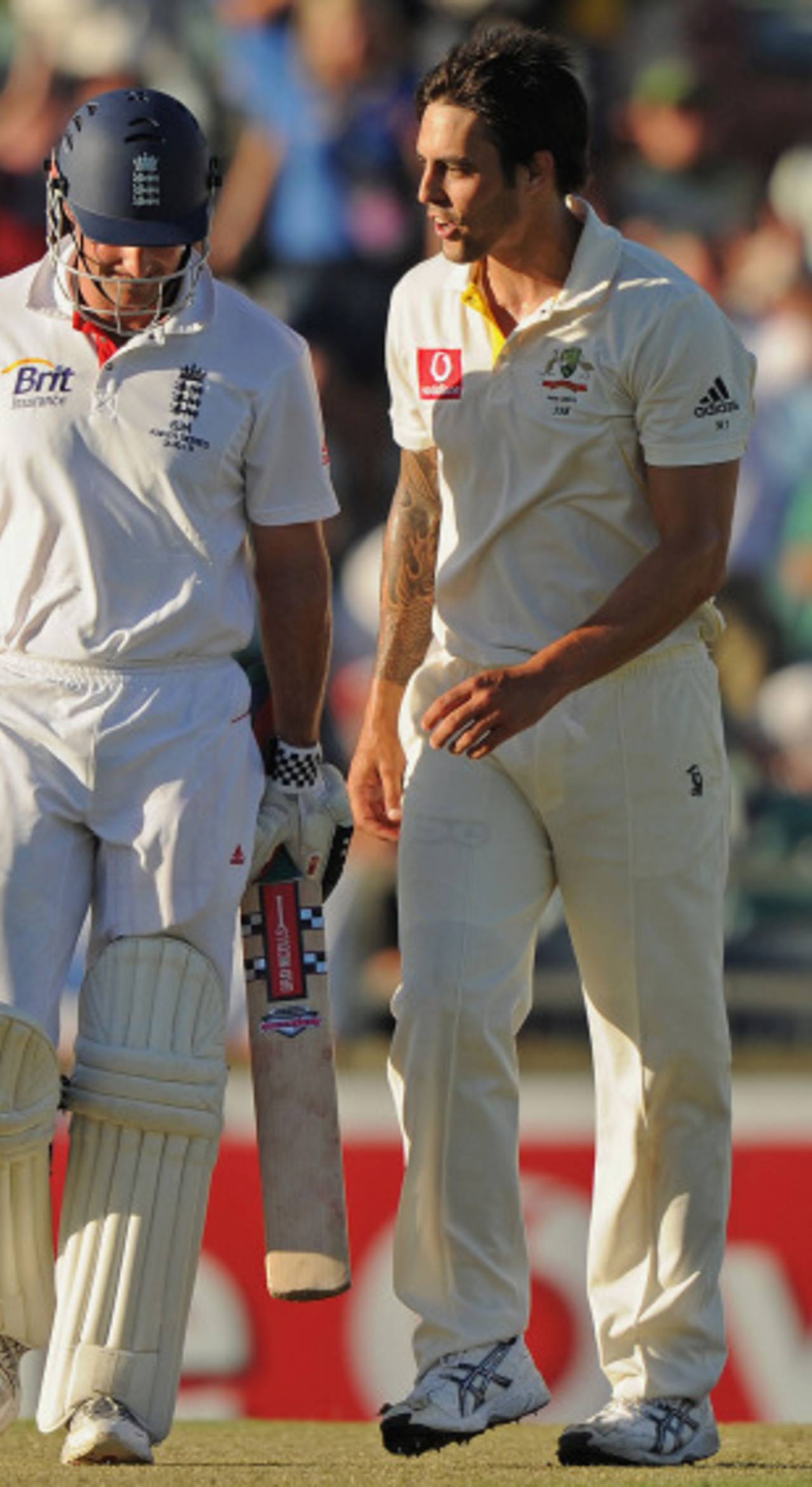 Buoyed by his fifty Mitchell Johnson was fired up when he came out to bowl, Australia v England, 3rd Test, Perth, 1st day, December 16, 2010