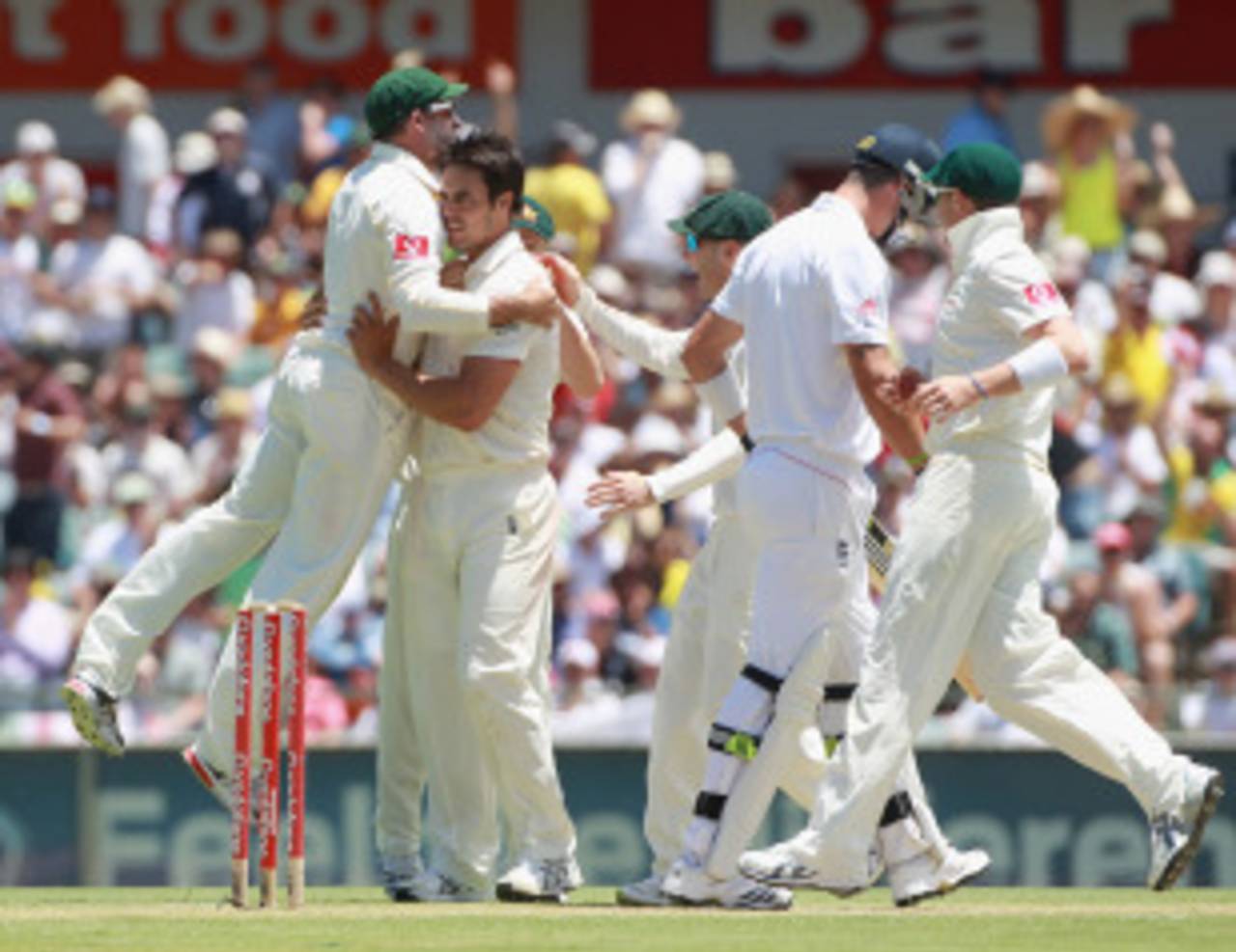 Kevin Pietersen fell for a duck against a fired-up Mitchell Johnson, Australia v England, 3rd Test, Perth, 2nd day, December 17, 2010