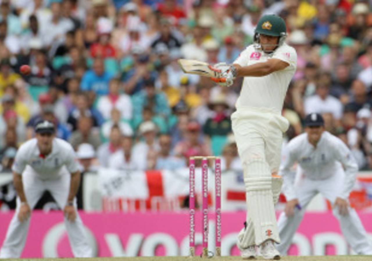 Usman Khawaja's second scoring stroke in Test cricket was a cracking pull through midwicket&nbsp;&nbsp;&bull;&nbsp;&nbsp;Getty Images