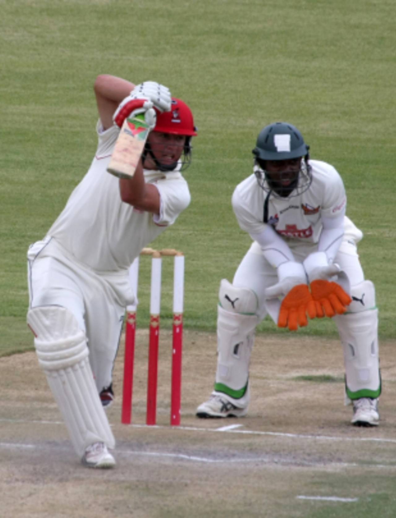 Gary Ballance drives through the off side during his century, Mashonaland Eagles v Mid West Rhinos, Logan Cup, Harare, January 5 2011