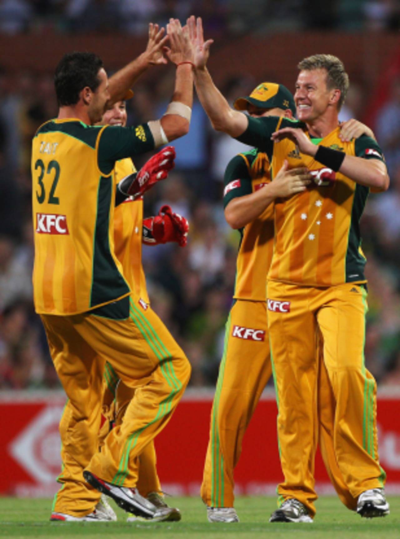 Brett Lee picked up a wicket in his first over during his return to Australian colours, Australia v England, 1st Twenty20, Adelaide, January 12, 2011