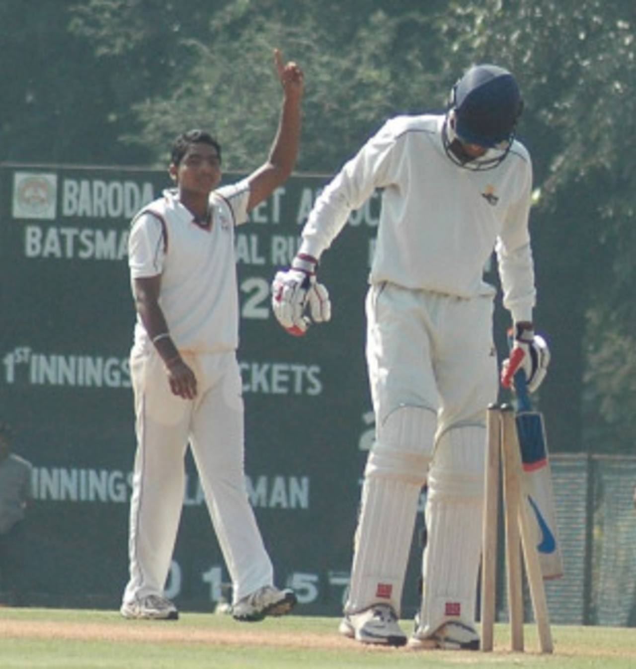 Bhargav Bhatt was the best of Baroda's bowlers, Baroda v Rajasthan, Ranji Trophy final, Vadodara, January 12, 2011