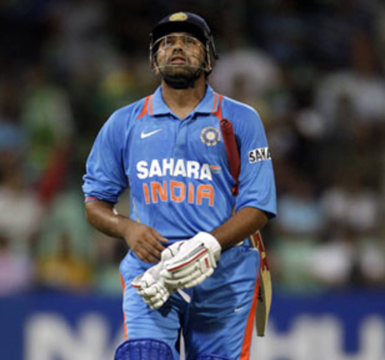 Rohit Sharma trudges off after making 11, South Africa v India, 1st ODI, Durban, January 12, 2011