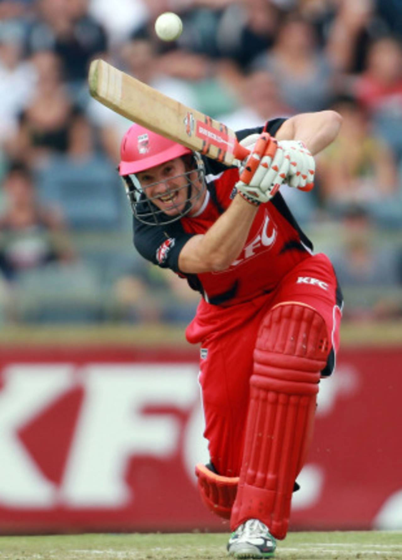 Michael Klinger drives during his 35 off 25 balls, Western Australia v South Australia, Twenty20 Big Bash, Perth, January 13, 2011