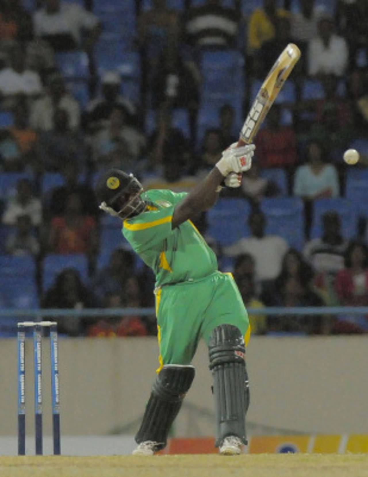 Derwin Christian blasted an unbeaten blistering 13-ball 40, Combined Campuses and Colleges v Guyana, Antigua, Caribbean T20, Group A, January 14, 2011 