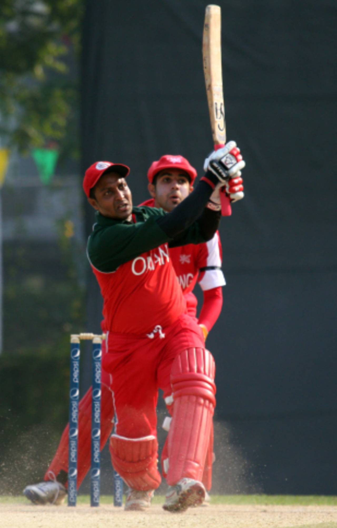 Sultan Ahmed hits a six during his match-winning innings against Hong Kong&nbsp;&nbsp;&bull;&nbsp;&nbsp;ICC/Cricket Europe
