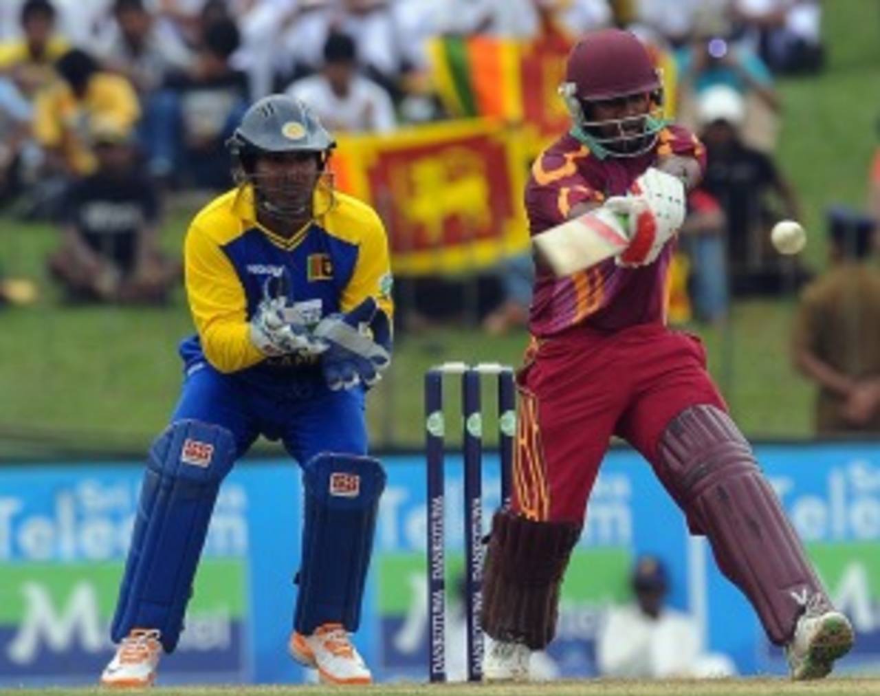 Adrian Barath pulls during his hundred, Sri Lanka v West Indies, 1st ODI, SSC, Colombo, January 31, 2011