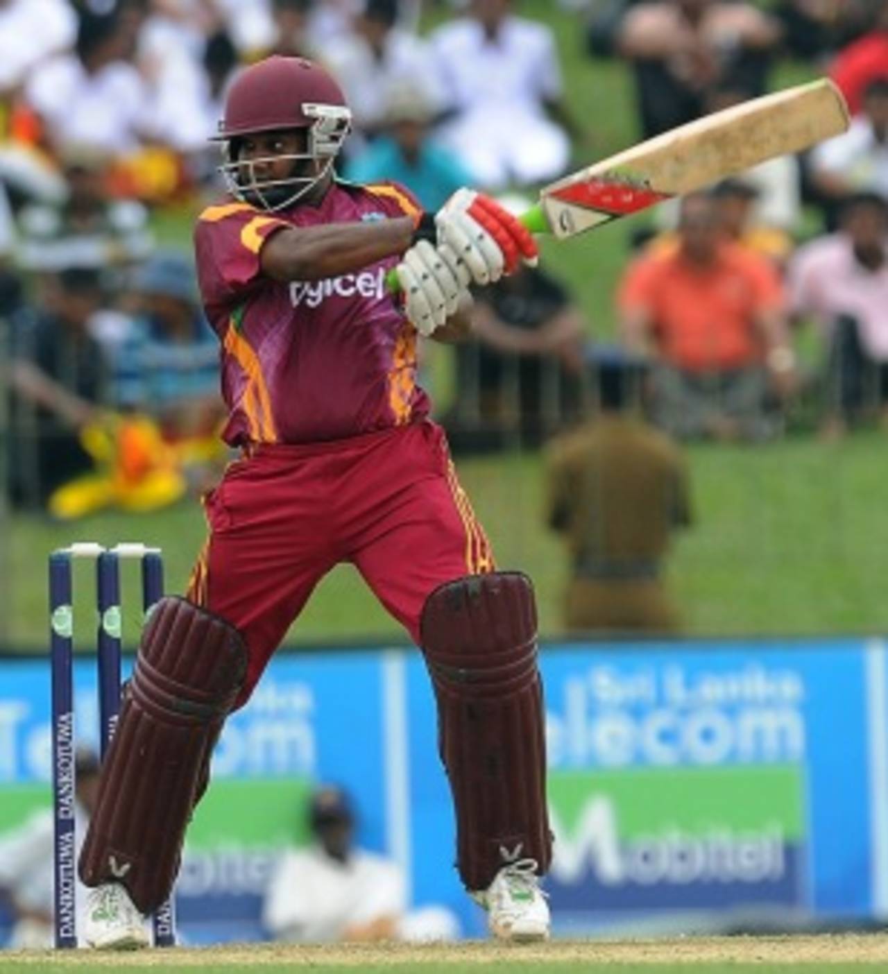 Adrian Barath cuts with power, Sri Lanka v West Indies, 1st ODI, SSC, Colombo, January 31, 2011