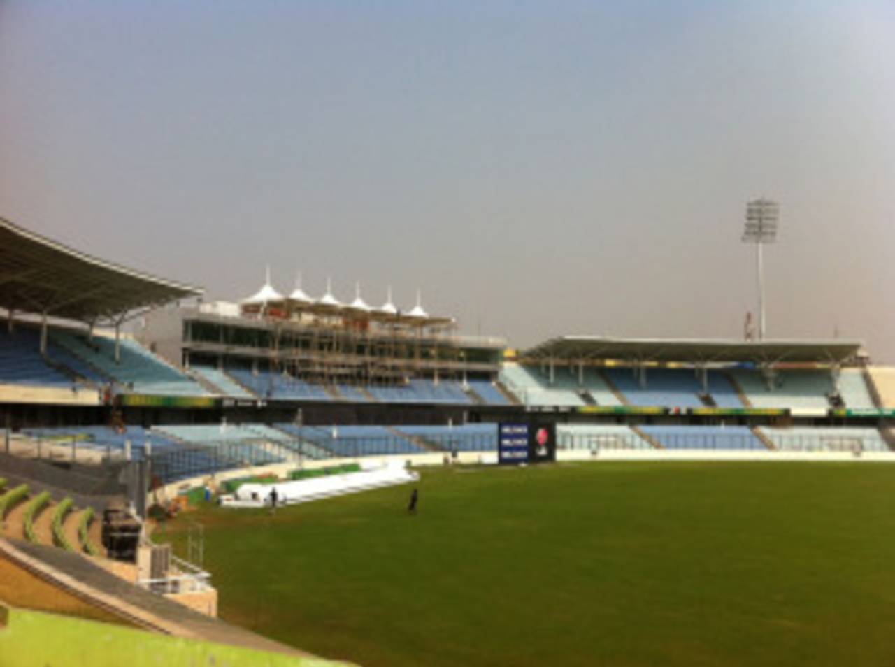 A view of the Shere Bangla National Stadium with its new hovering cover, Mirpur, February 6, 2011