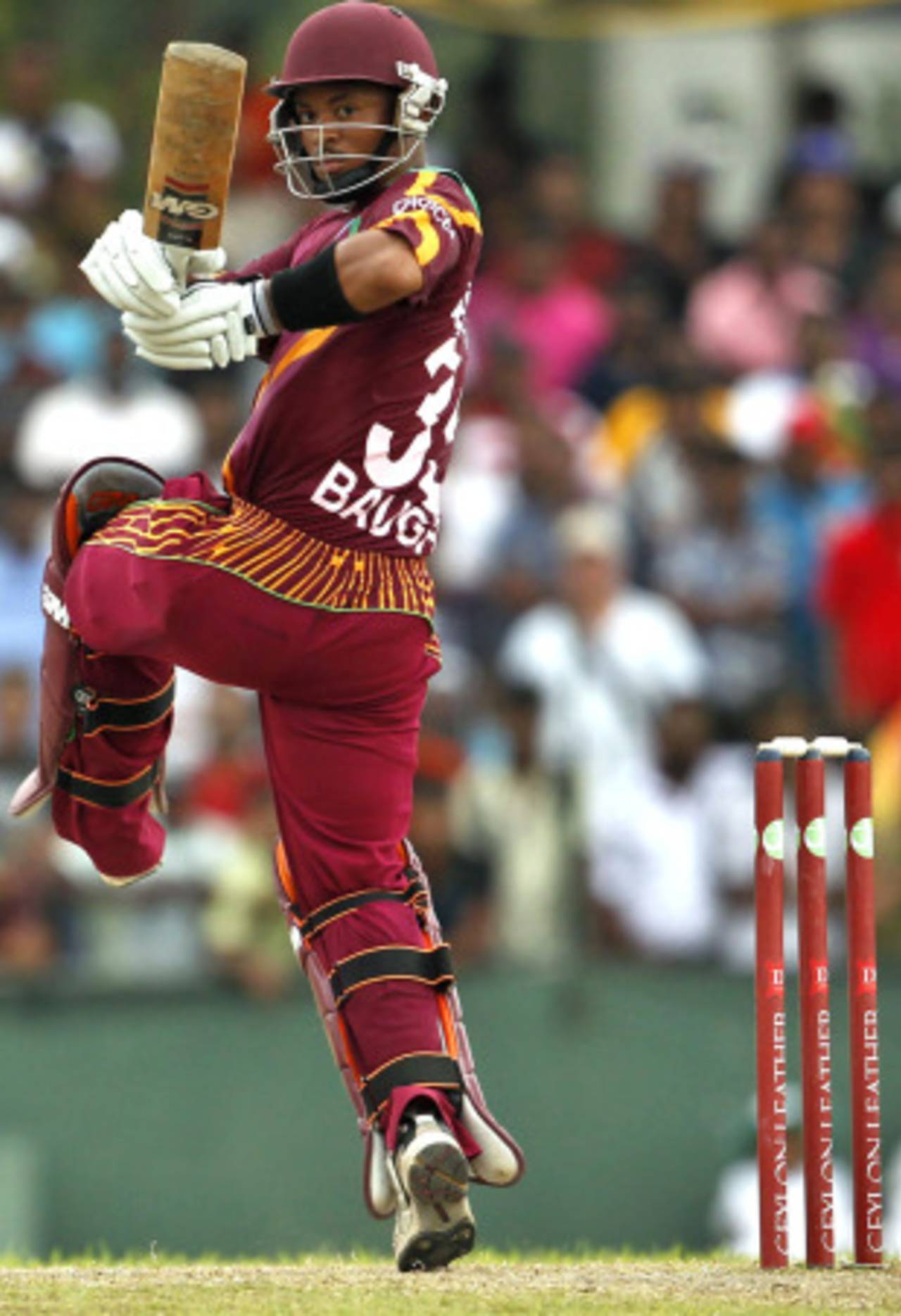 Carlton Baugh pulls on one leg behind square, Sri Lanka v West Indies, 3rd ODI, SSC, February 6, 2011