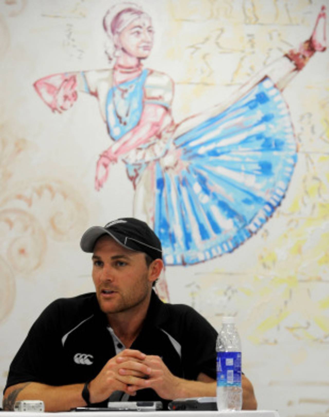 Brendon McCullum speaks to the media after a practice session, Chennai, February 14, 2011
