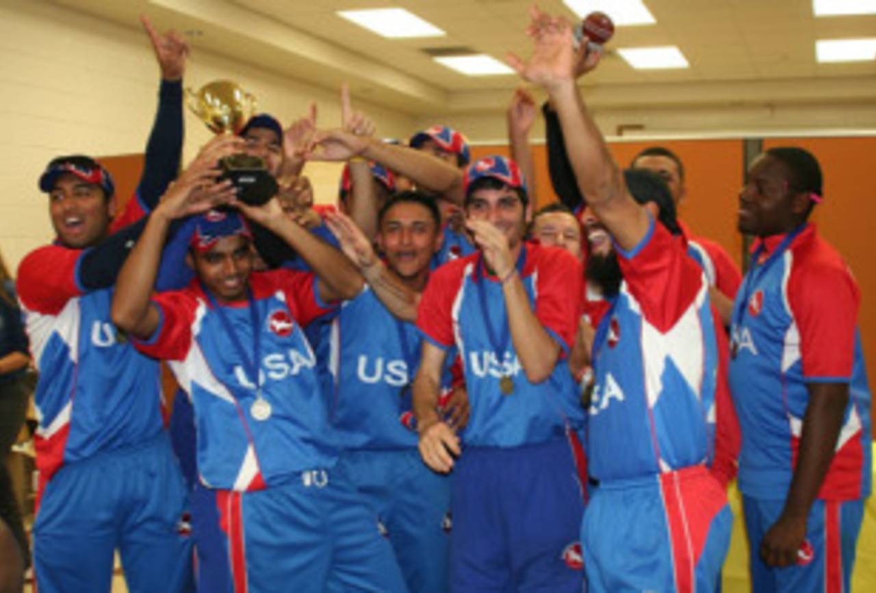 USA celebrate after winning the ICC Americas U-19 championship, Americas Under-19 Championship 2010-11
