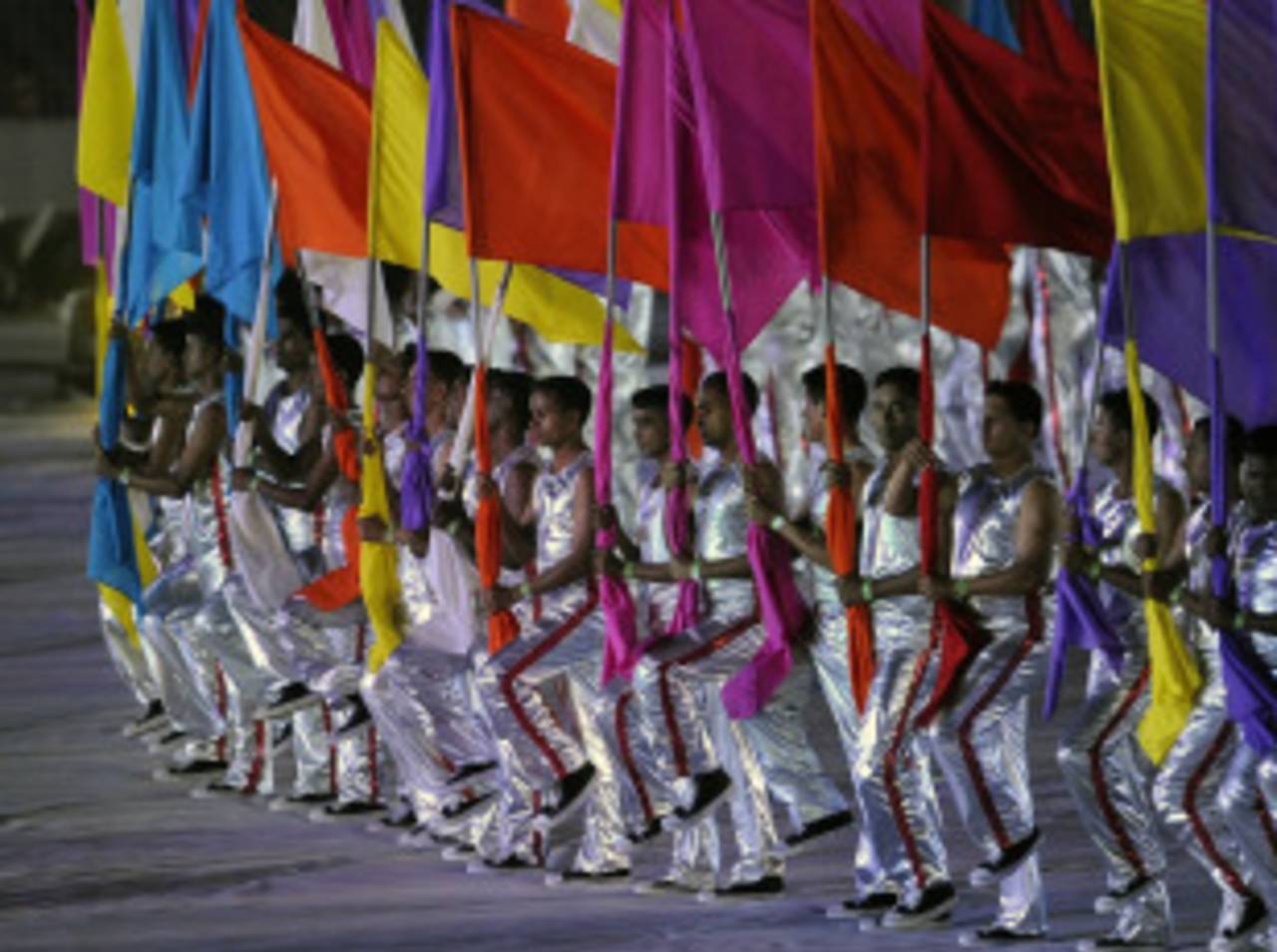 Artistes perform at the opening ceremony of the World Cup, Dhaka, February 17, 2011