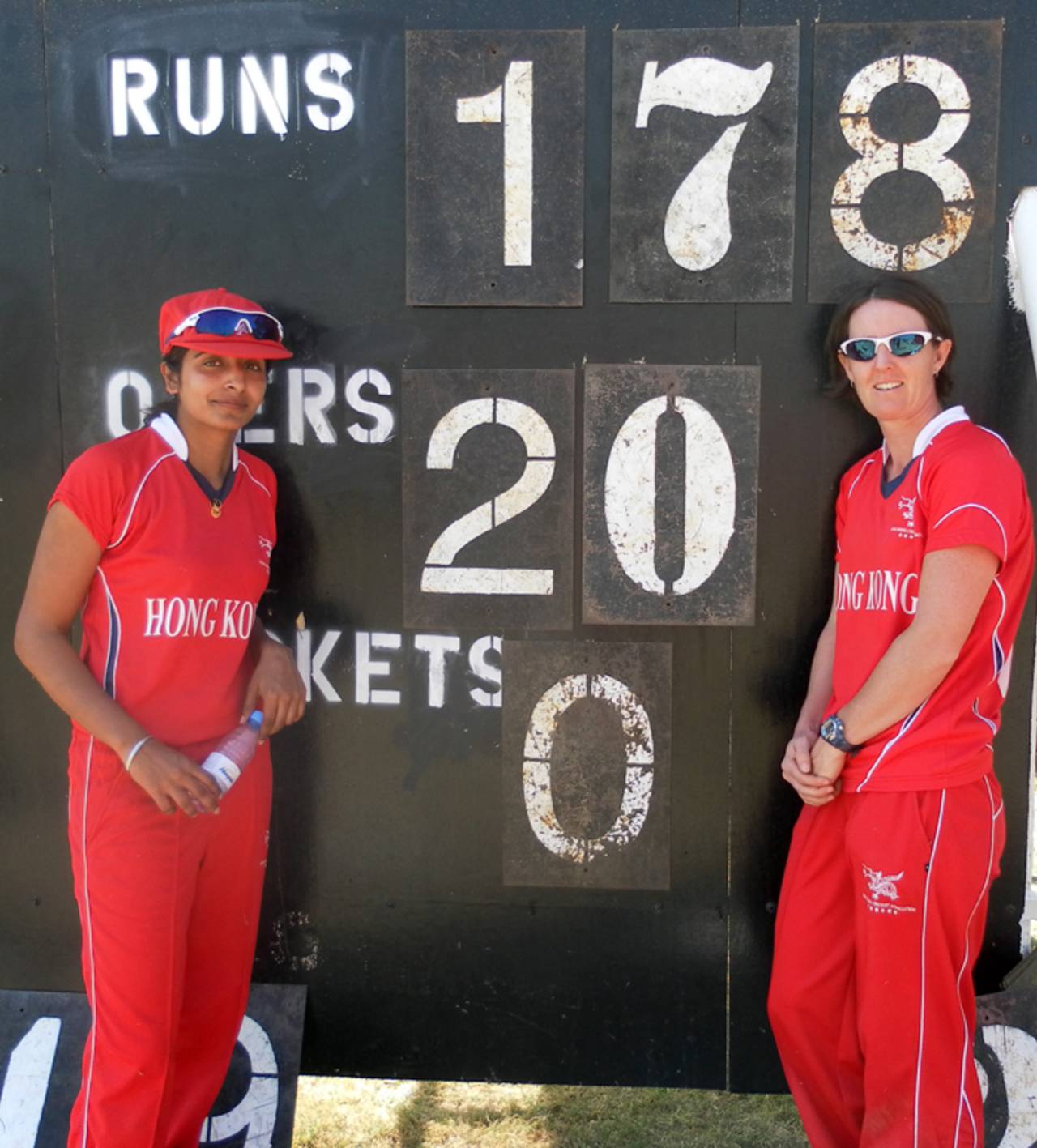 Hong Kong's Keenu Gill (58*) and Neisha Pratt (88*) shared in an unbeaten opening partnership worth 178 runs against Oman at the ACC Women's Twenty20 Championships played at Hubara, Kuwait on 19th February 2011 