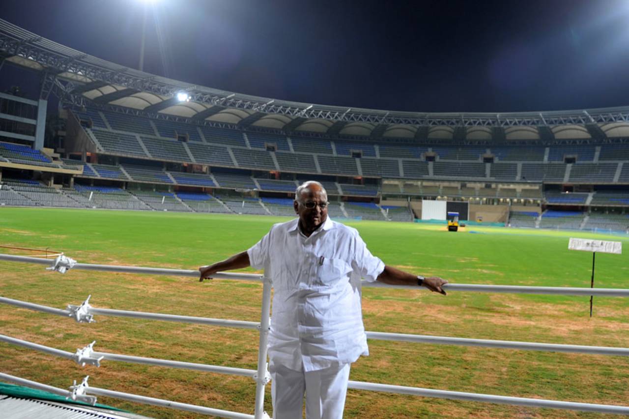Sharad Pawar poses at the Wankhede Stadium, Mumbai, February 20, 2011