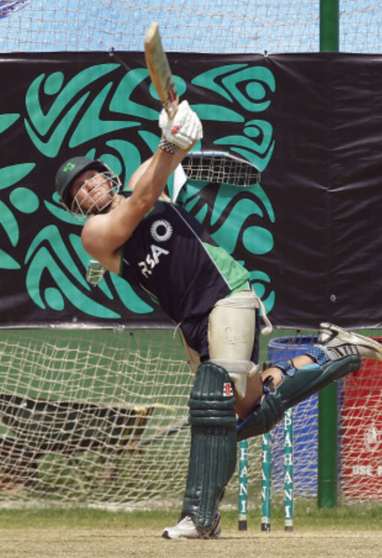 Ireland's Gary Wilson bats in the nets, Dhaka, February 24, 2011