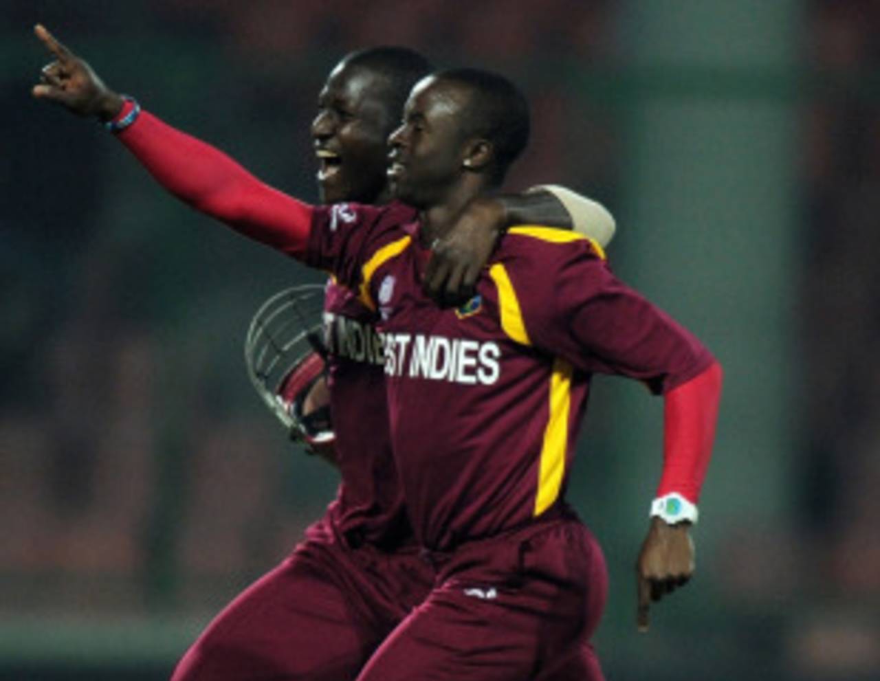 Kemar Roach is thrilled after picking up a hat-trick, Netherlands v West Indies, Group B, World Cup 2011, Delhi, February 28, 2011