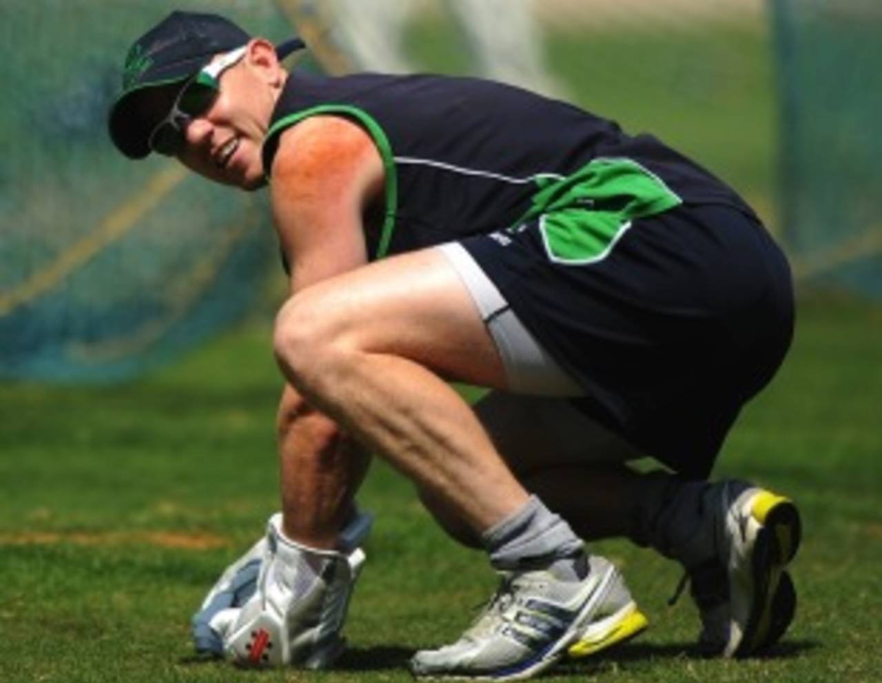 Niall O'Brien during a practice session on the eve of Ireland's game against England, World Cup, Bangalore, March 1, 2011