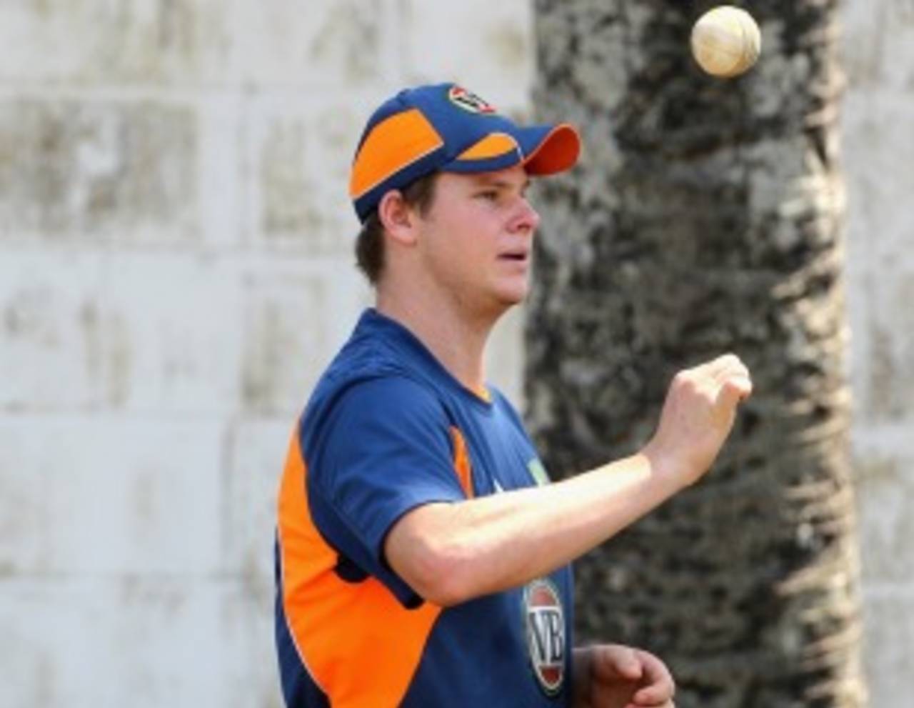 Steve Smith tosses a ball during a net session, World Cup, Colombo, March 2, 2011