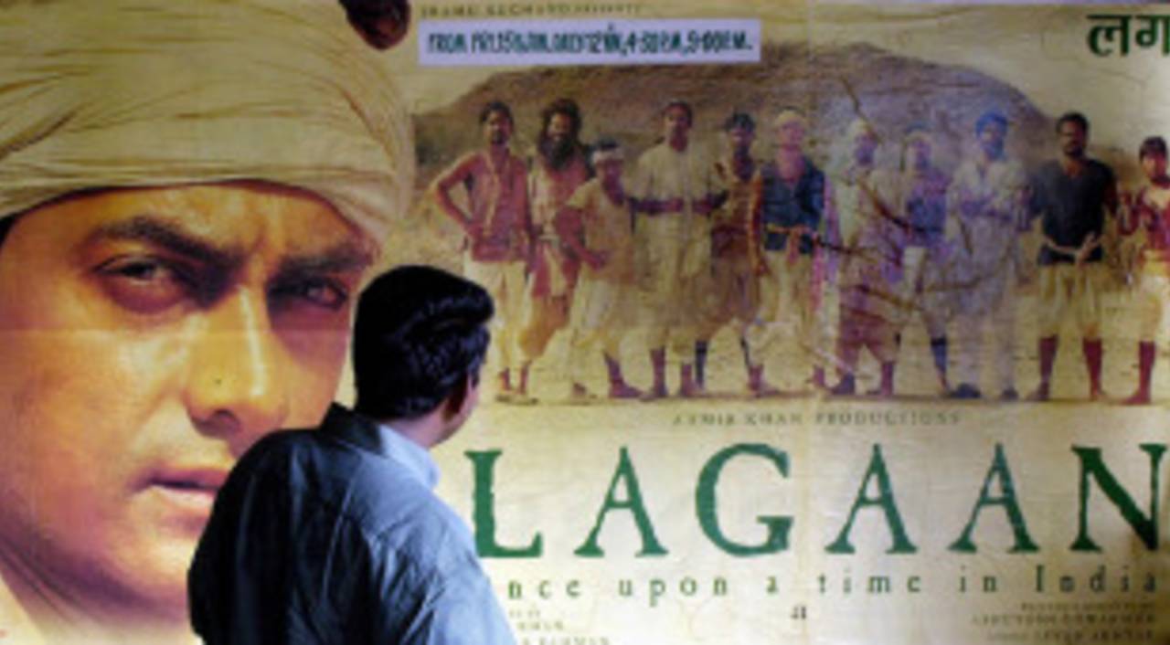 The poster of <i>Lagaan</i>, a cricket-based Bollywood movie, New Delhi