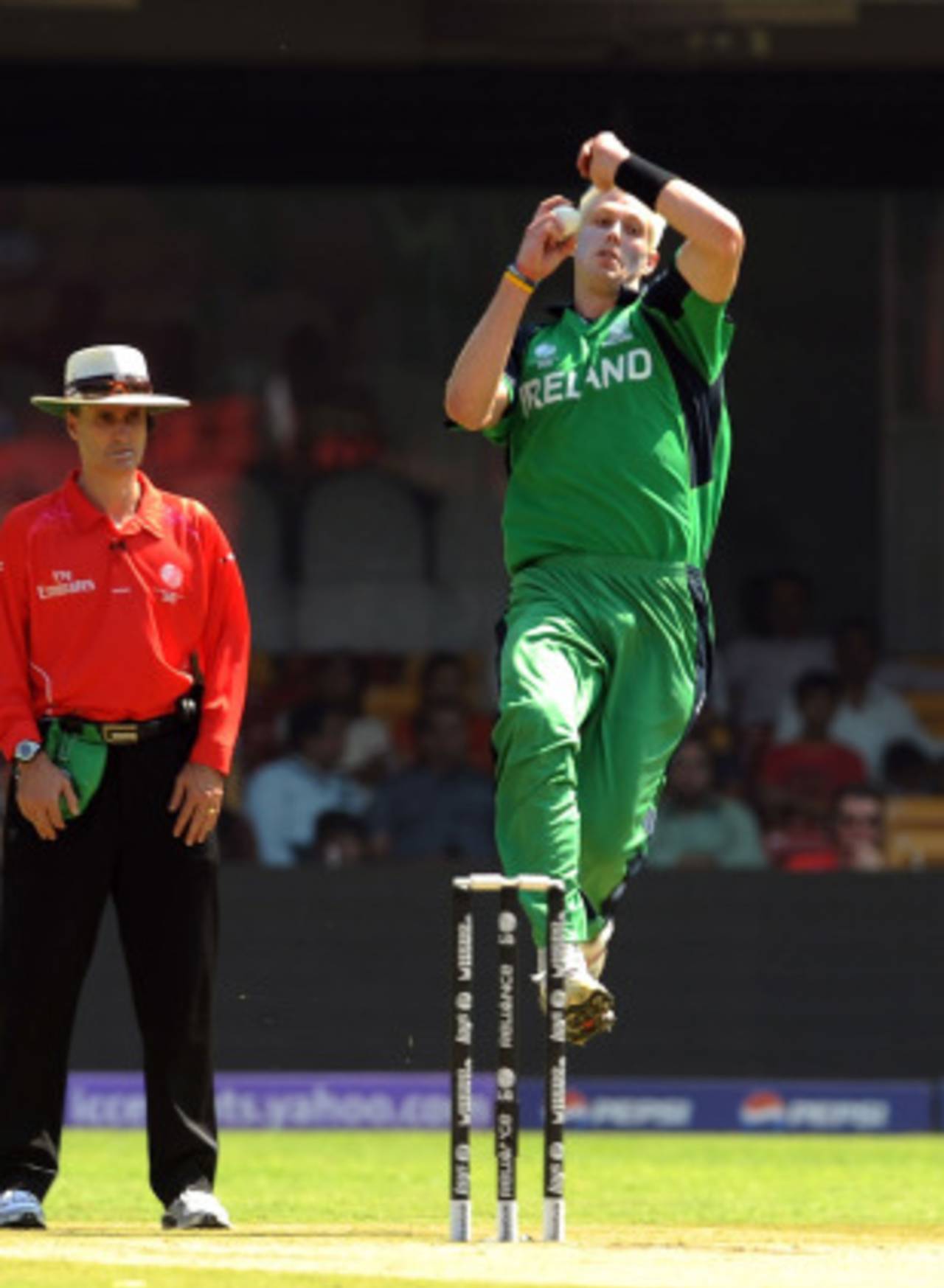 Boyd Rankin was expensive in his opening spell, England v Ireland, World Cup 2011, Bangalore, March 2, 2011