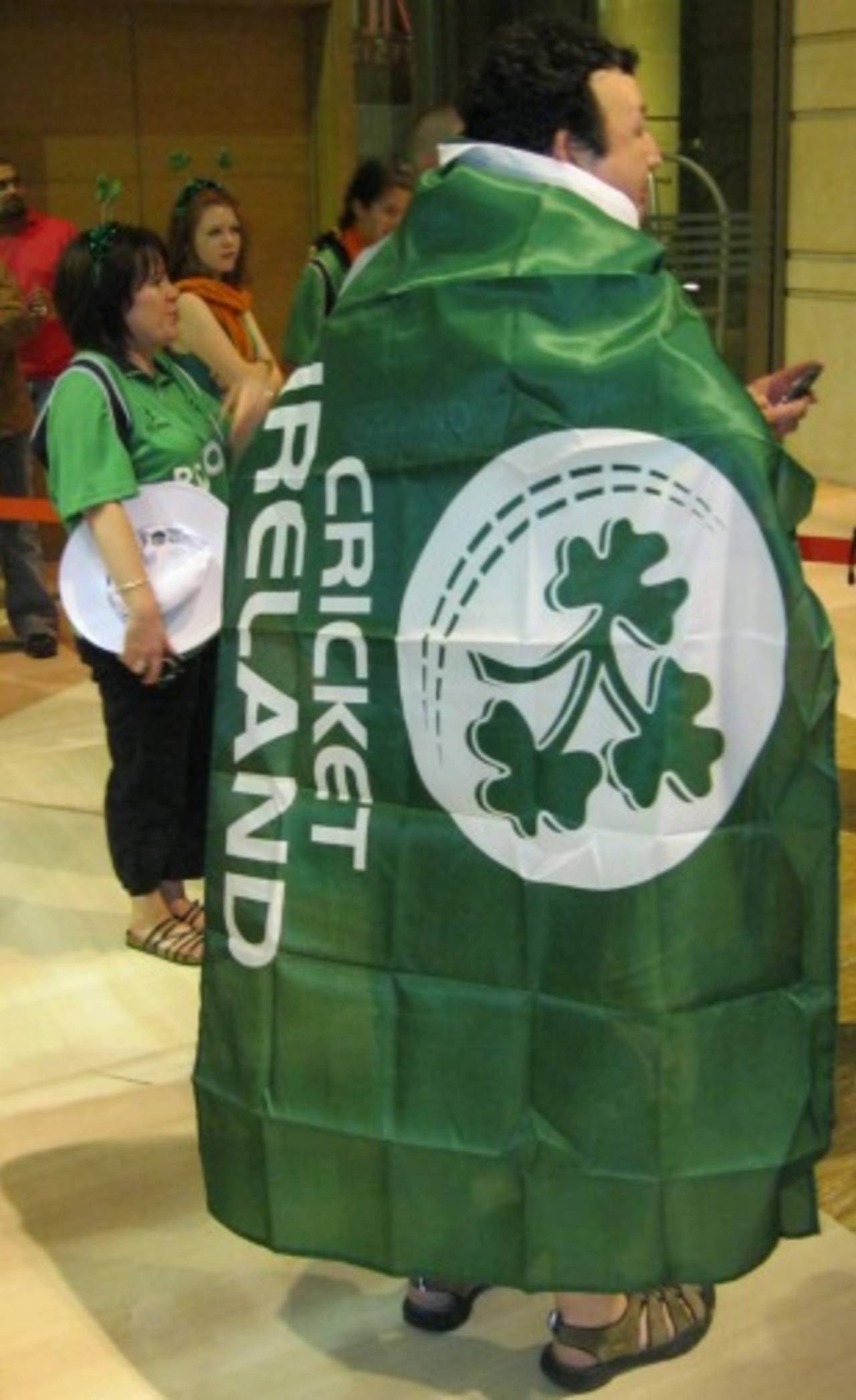 An Irish fan waits for the team to arrive at the team hotel, England v Ireland, World Cup 2011, Bangalore, March 2, 2011