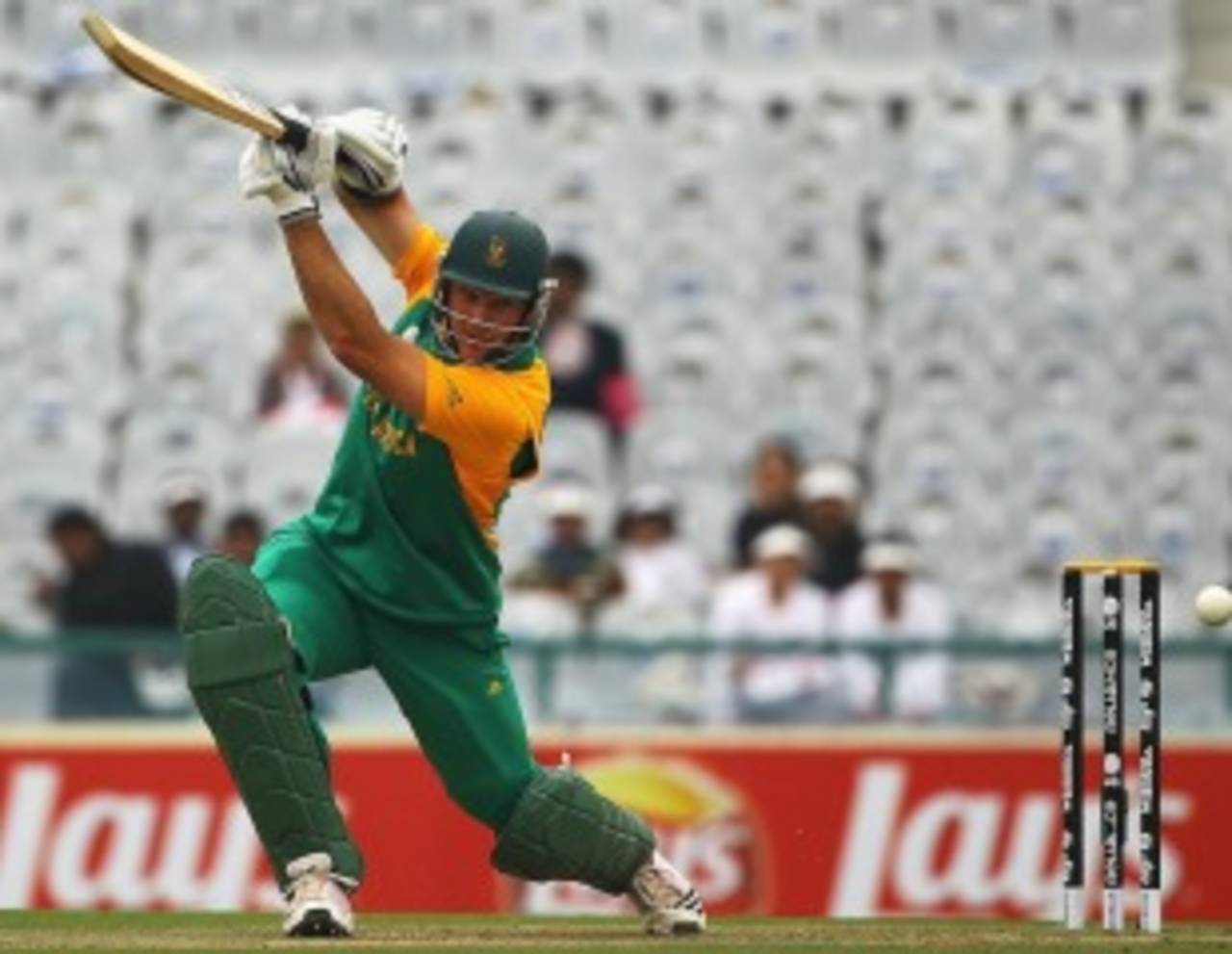 Graeme Smith drives towards cover, Netherlands v South Africa, World Cup 2011, Mohali, March 3, 2011