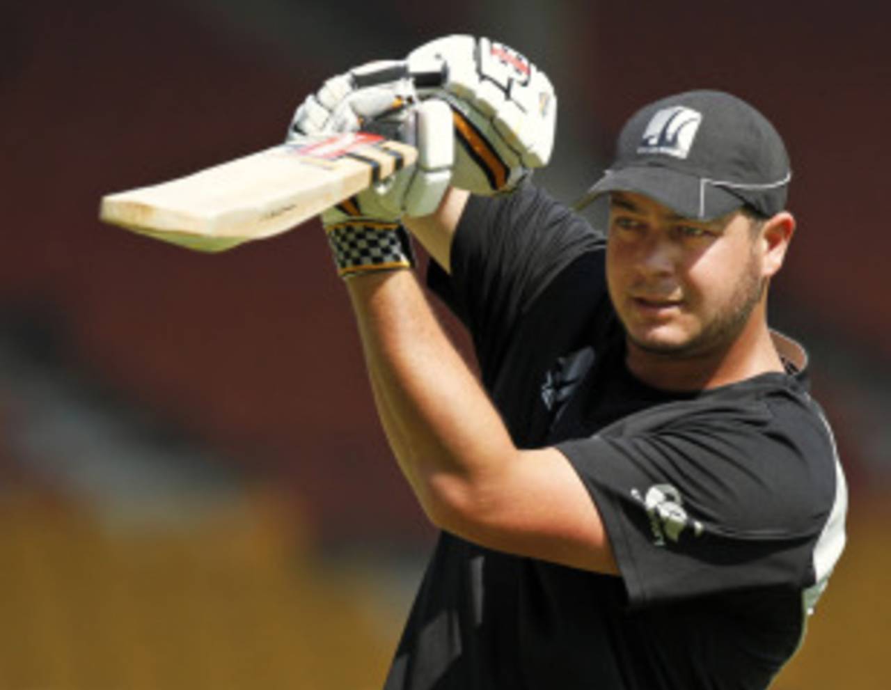 Jesse Ryder has a bat during New Zealand's training session, Ahmedabad, March 3, 2011