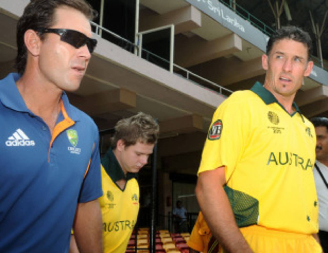 Michael Hussey arrives for Australia's training session, Bangalore, March 9, 2011