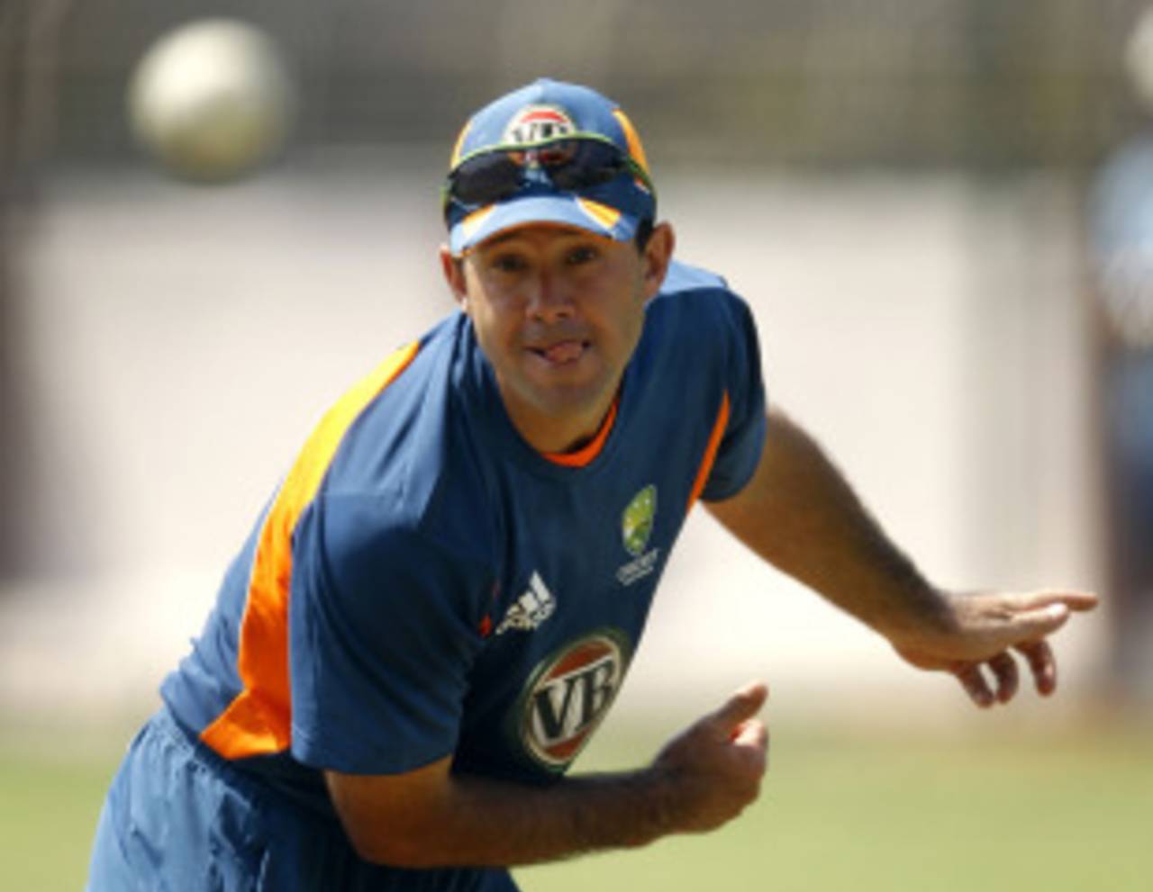 Ricky Ponting has a bowl in the nets, Bangalore, March 10, 2011