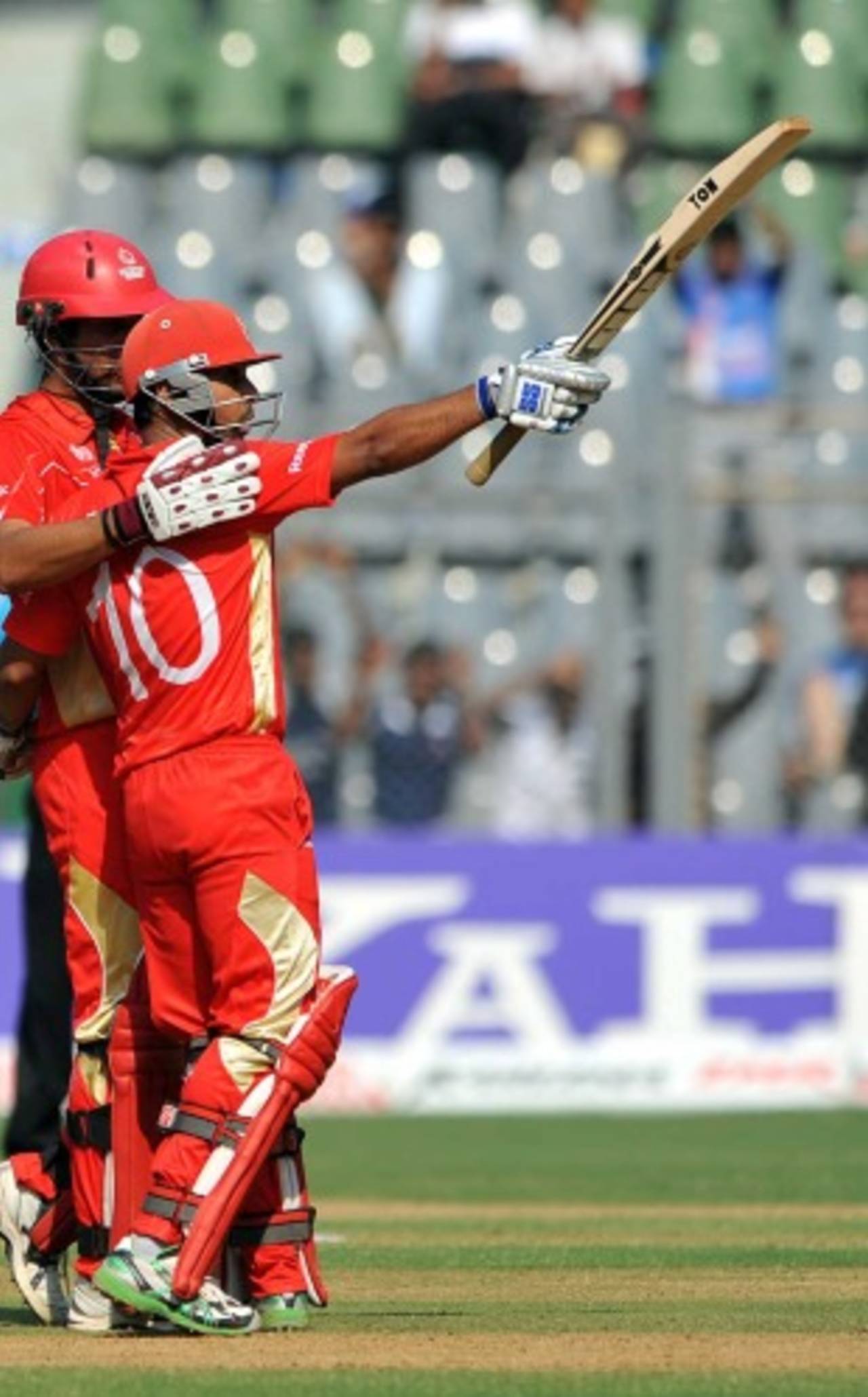 Ashish Bagai celebrates his half-century, Canada v New Zealand, World Cup 2011, Group A, Mumbai, March 13 2011