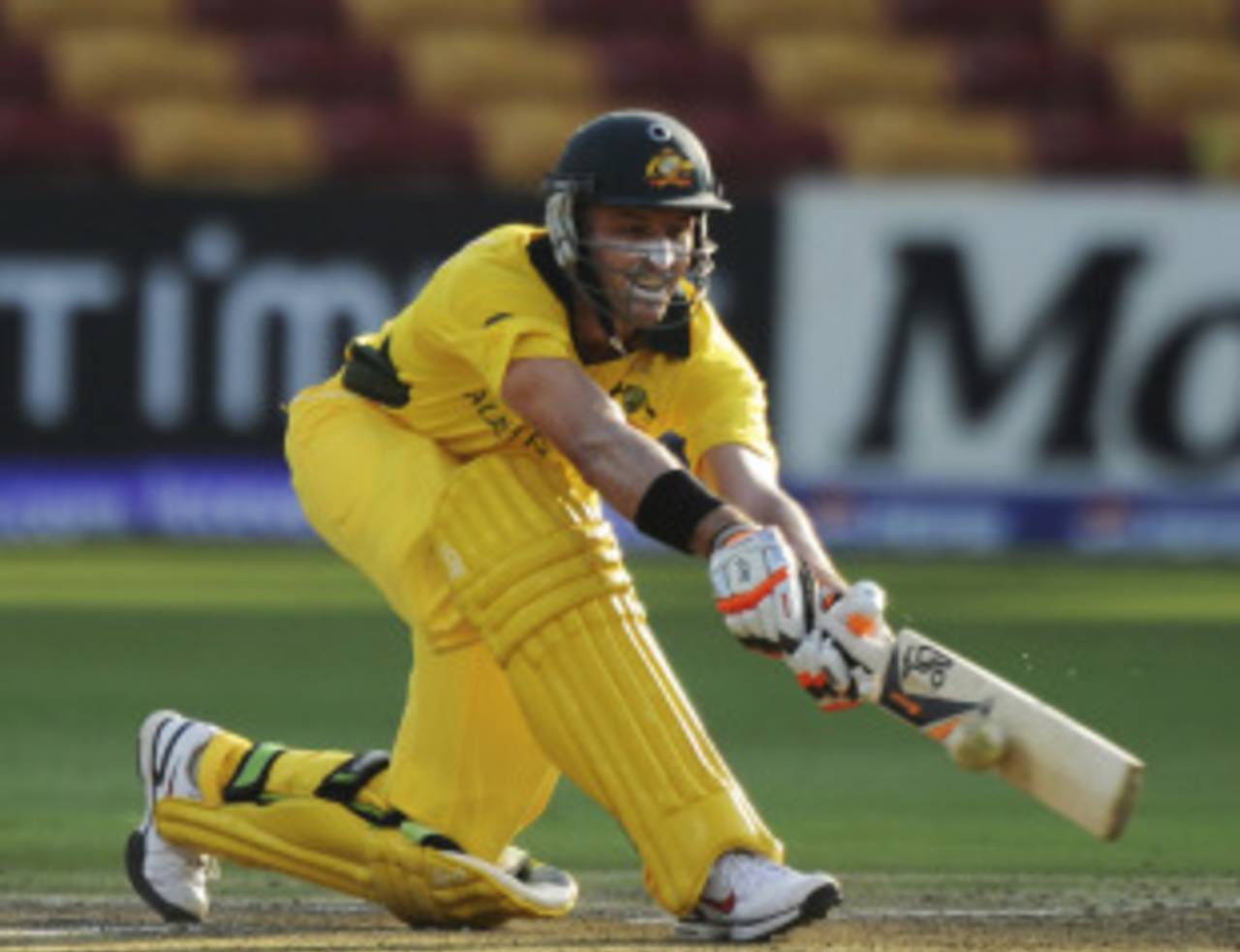 Michael Hussey brings out the reverse-sweep, Australia v Kenya, World Cup 2011, Group A, Bangalore, March 13, 2011