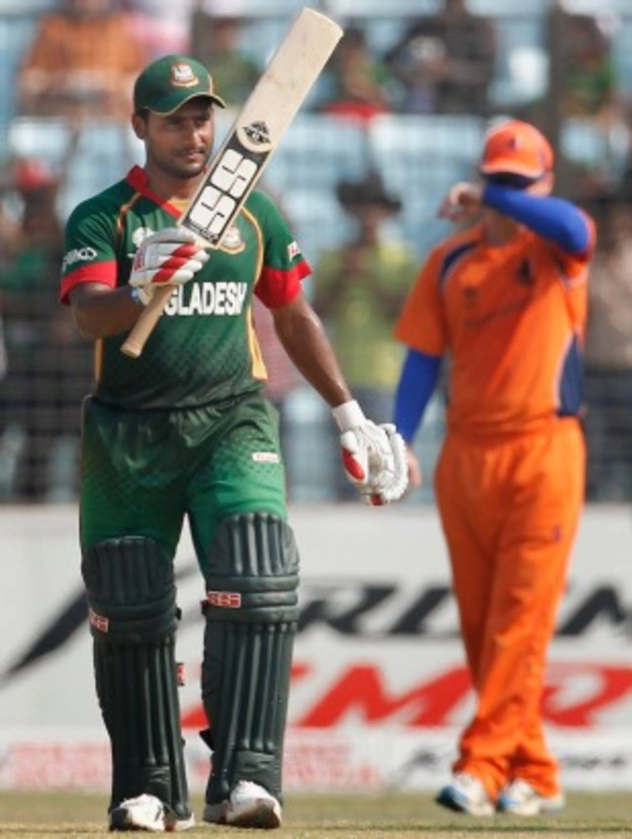 Imrul Kayes reaches 50, Bangladesh v Netherlands, Group B, World Cup 2011, Chittagong, March 14, 2011