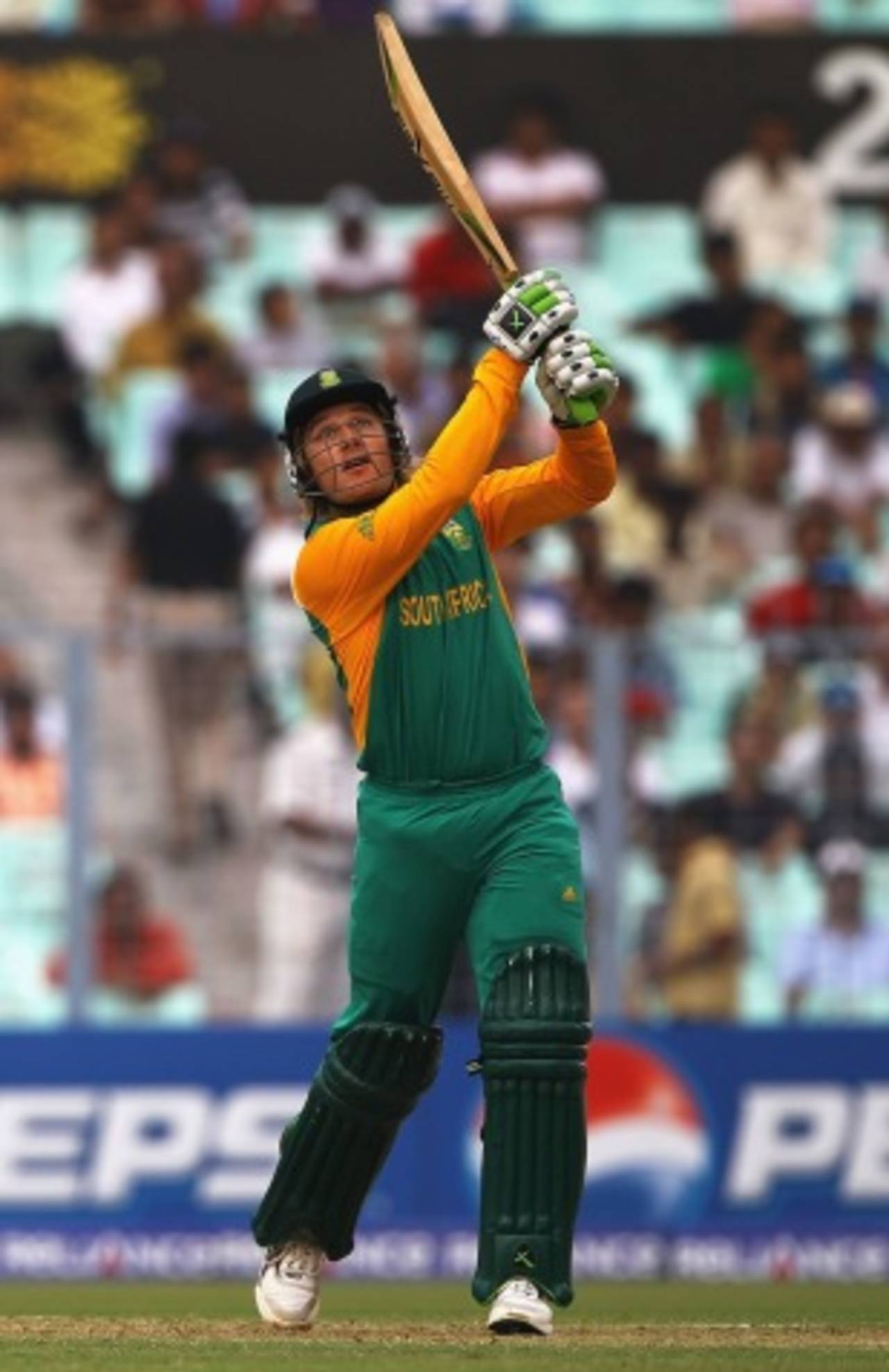 Morne van Wyk hits over the top, Ireland v South Africa, Group B, World Cup, Kolkata, March 15, 2011