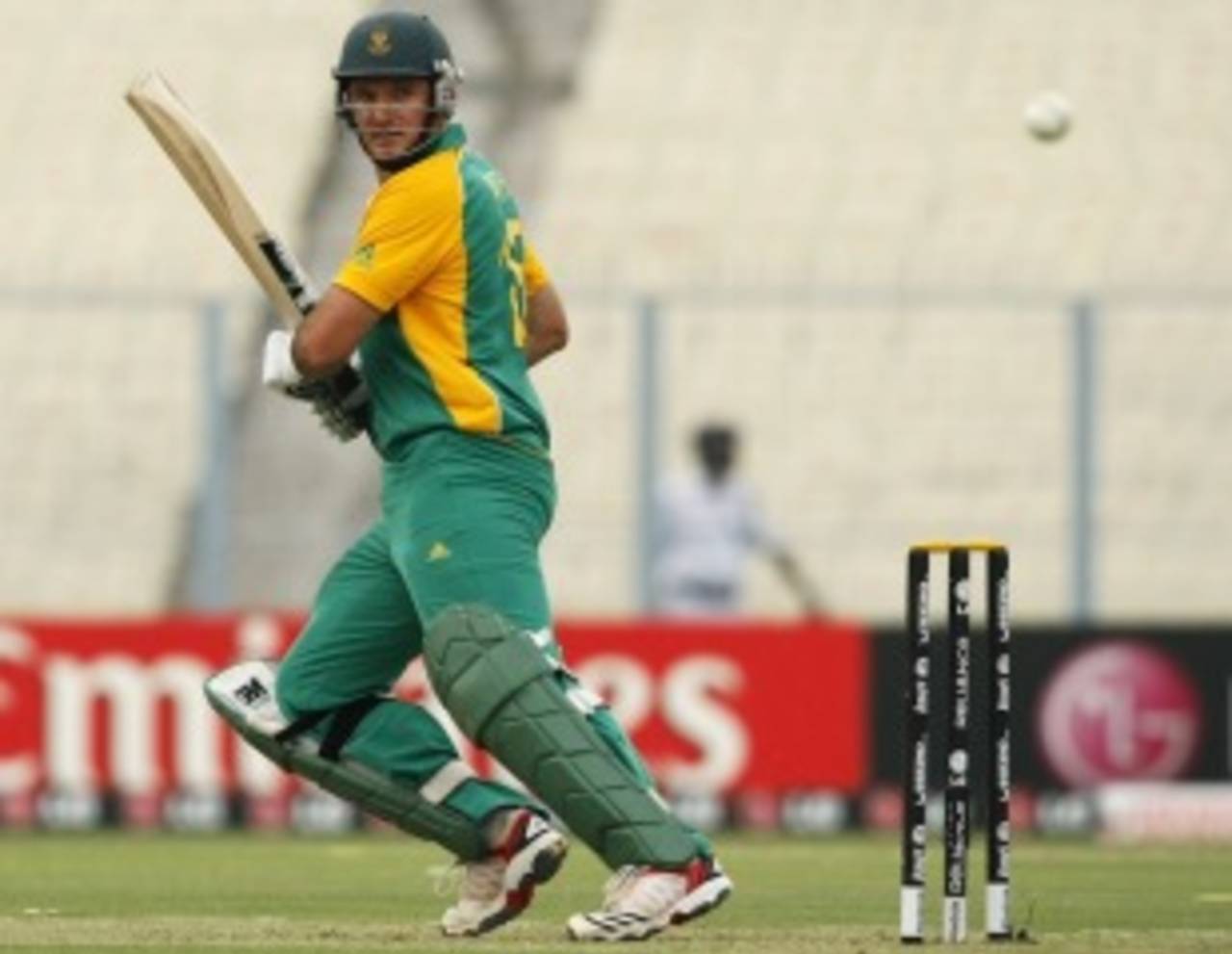 Graeme Smith plays the ball behind point, Ireland v South Africa, Group B, World Cup, Kolkata, March 15, 2011