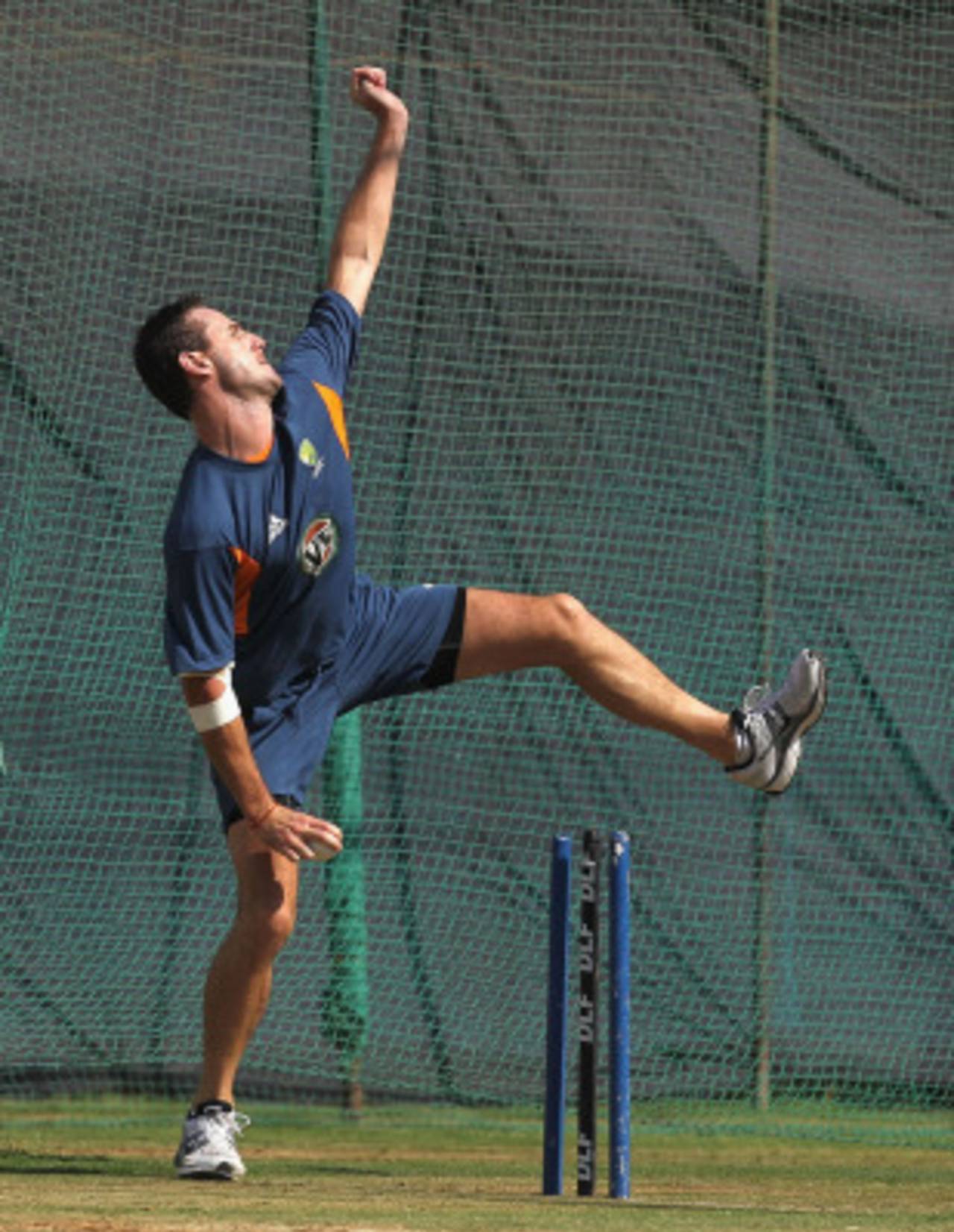 Shaun Tait bowls in the nets, Ahmedabad, March 22, 2011