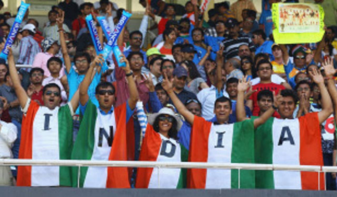 Indian fans wear their support, India v Australia, 2nd quarter-final, Ahmedabad, World Cup 2011, March 24, 2011